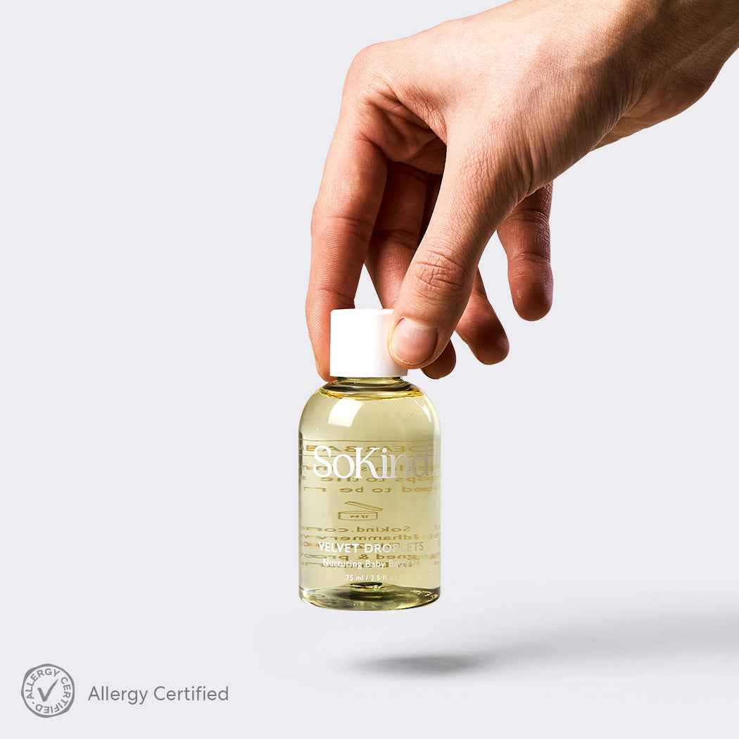 Velvet Droplets from SoKind, a nurturing baby bath oil