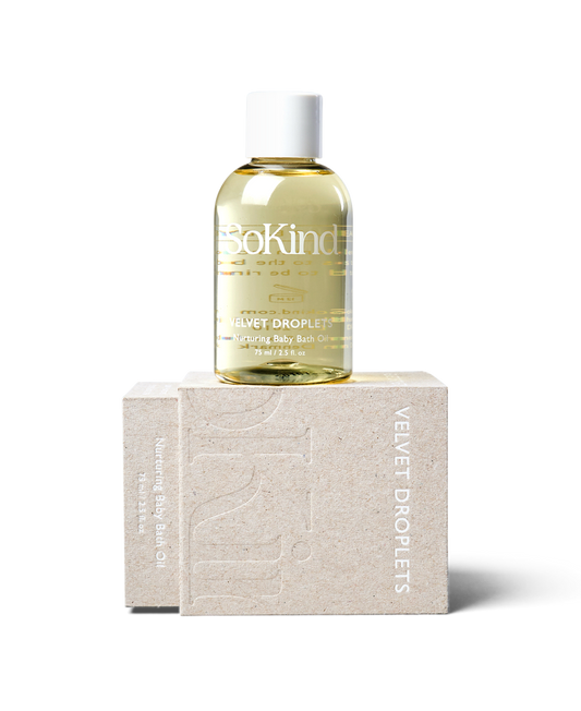 Velvet Droplets from SoKind, a nurturing baby bath oil
