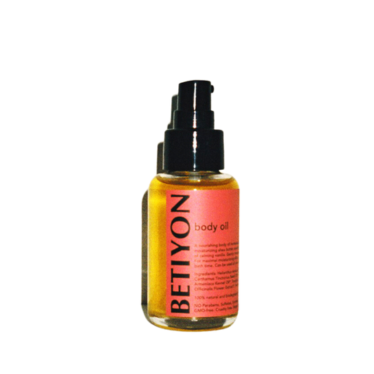Body Oil in travel size bottle from Betiyon