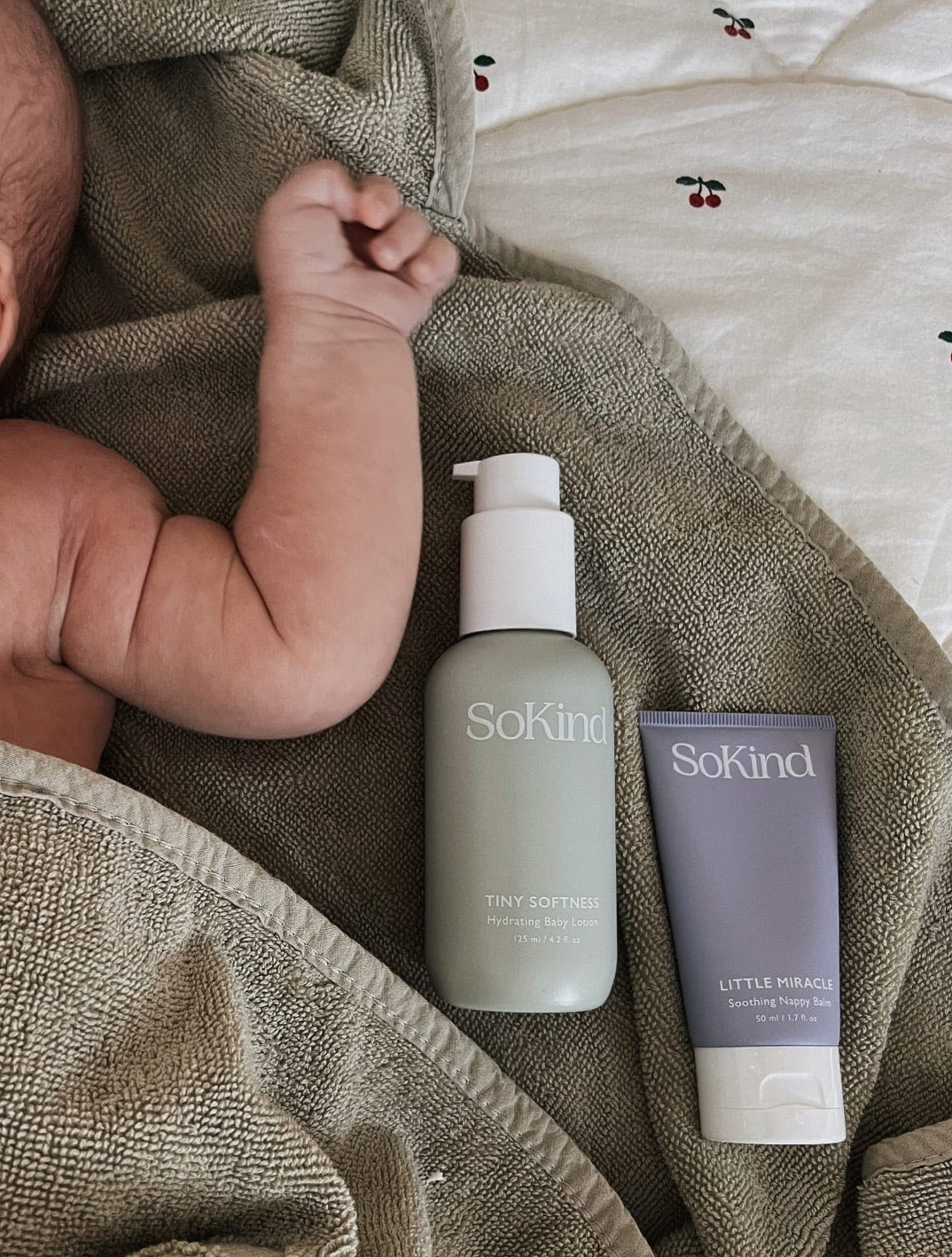 Little Miracle from SoKind, a soothing nappy balm and Tiny Softness from SoKind, a body lotion